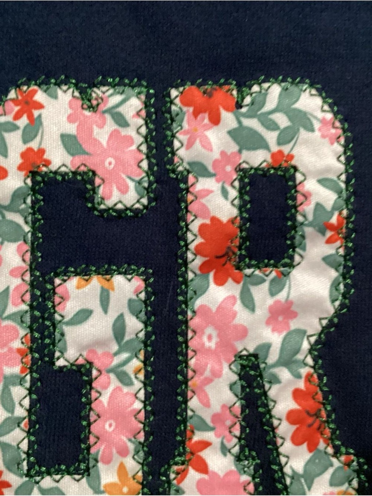 Source Unknown Navy Sweatshirt with Floral “GRANNY” Applique