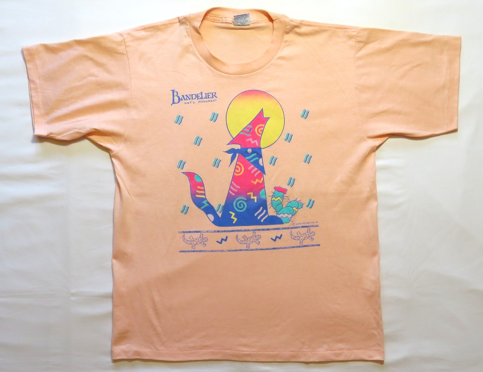 1980’s Vintage T Shirt Bandelier National Park Nature Scene Art Logo Cal Cru Tag