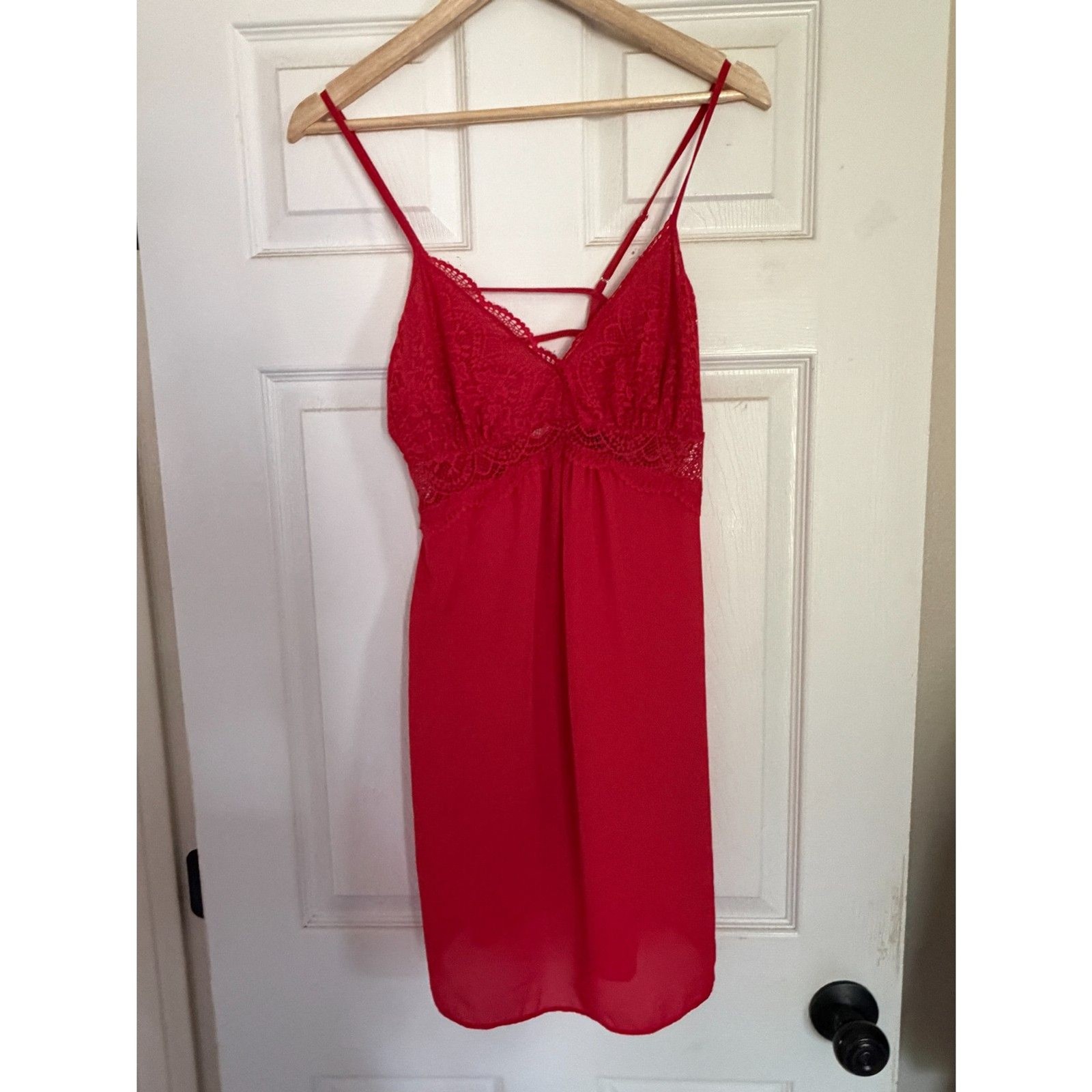 INC International Concepts Intimates Red Lace Lingerie Tank Dress