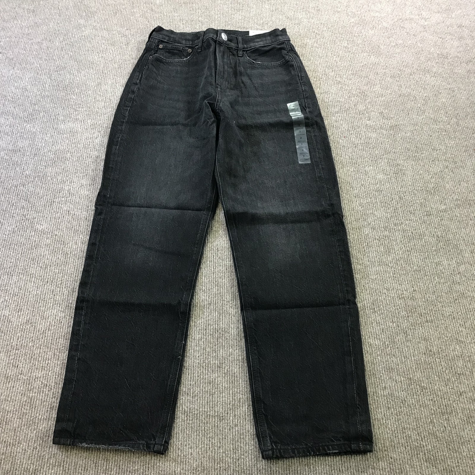 American Eagle 90s Boyfriend Jeans Womens 2 26W Black High Rise Comfort Stretch