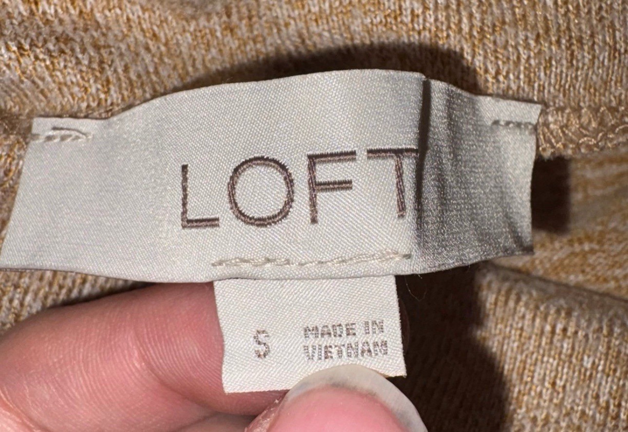 LOFT Oversized Turtleneck Sweater Women’s Small Tan