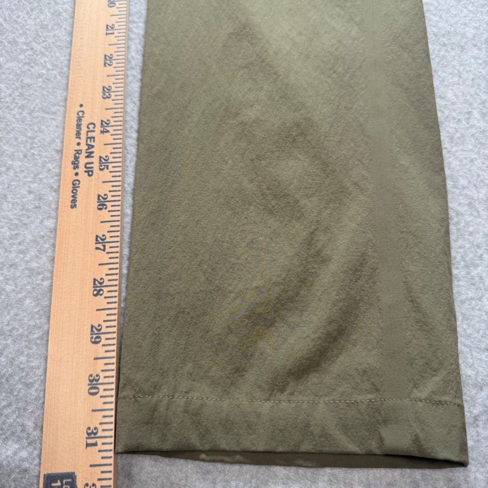 Paskho Mens Travel Hiking Pants Olive Green Stretch Size Medium RN 141719