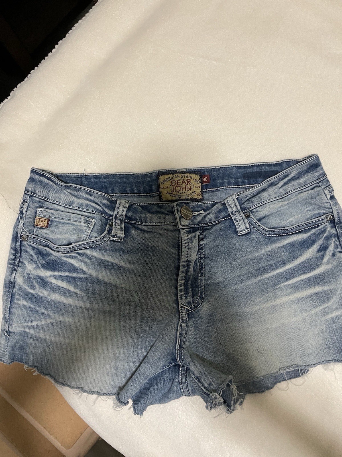Dear John Women’s Denim Cut Off Shorts 30 Blue Light Wash