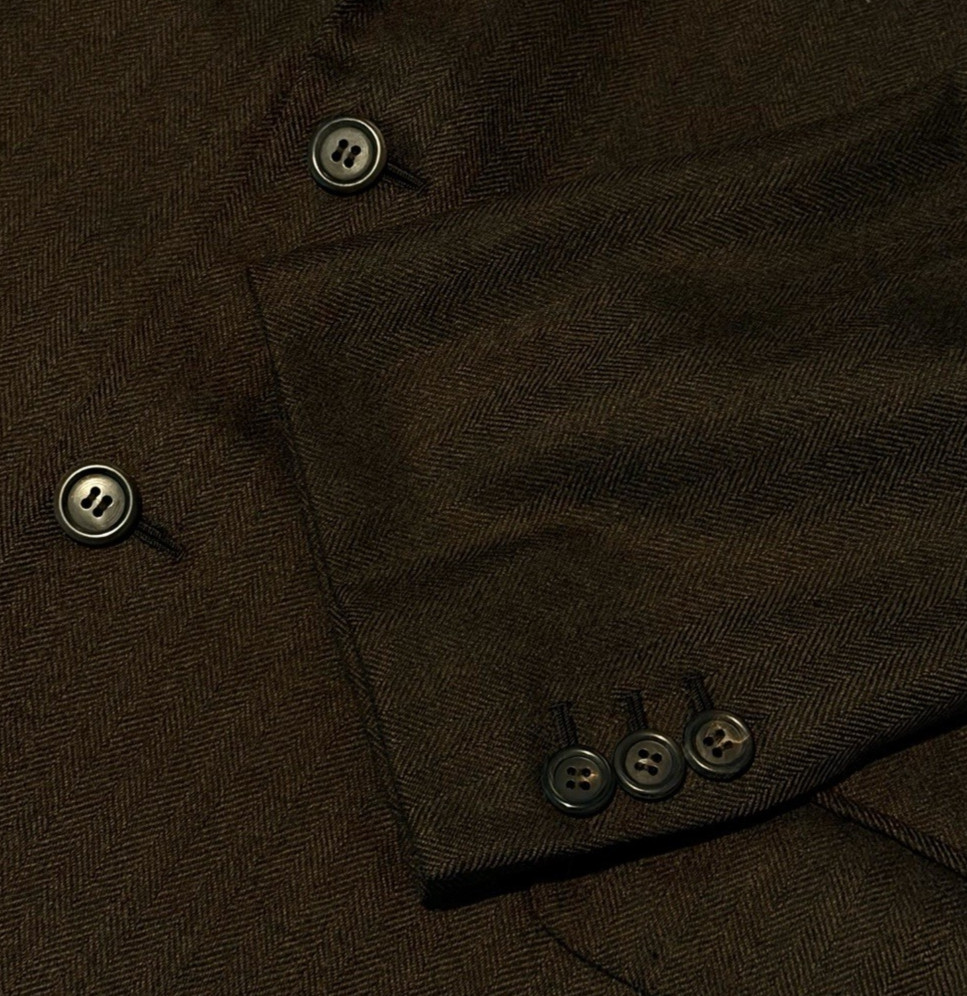 Bespoke $6895 BRIONI Pure Cashmere Traiano Brown Herringbone Jacket Blazer 44