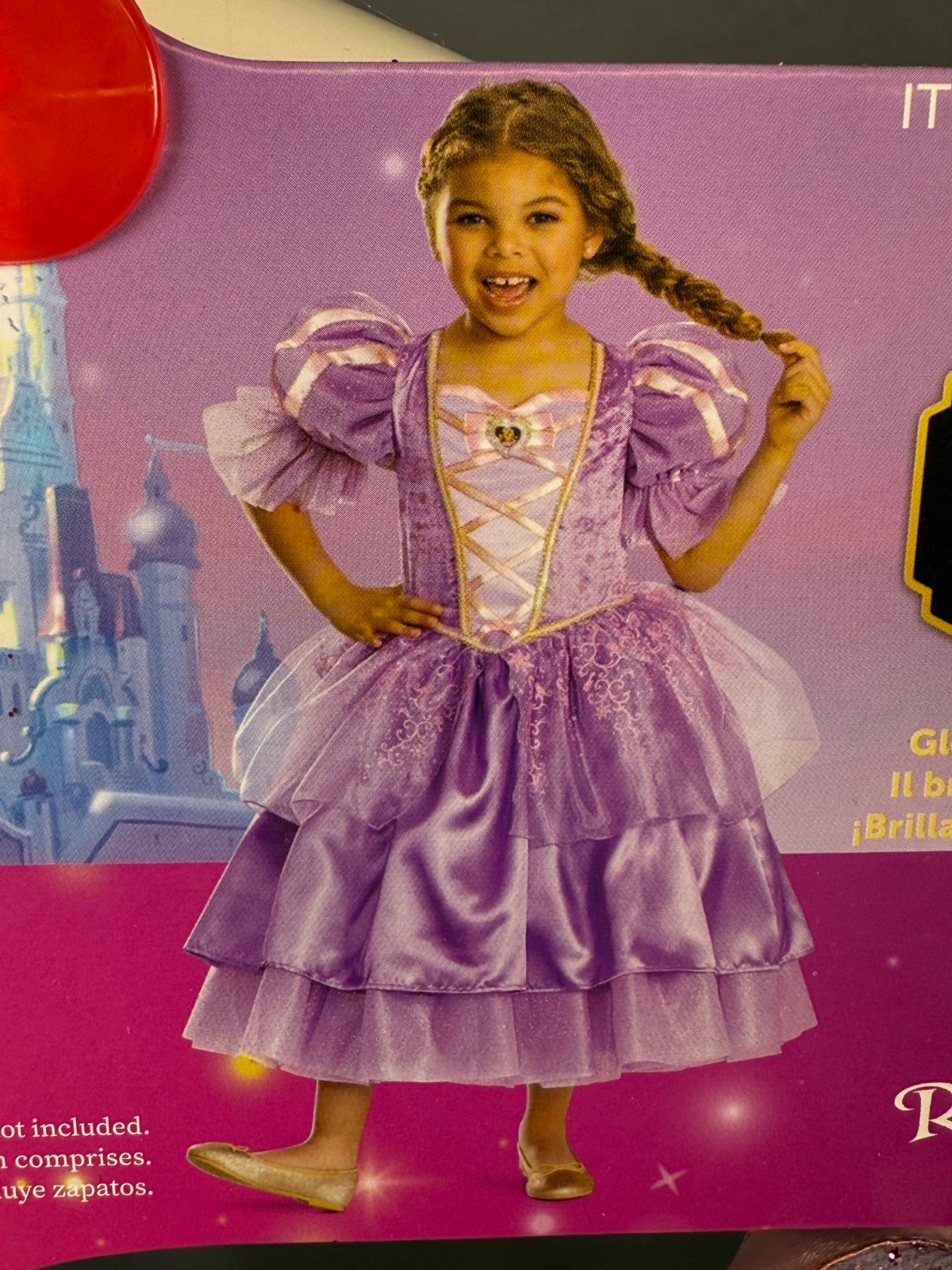 Disney Princess Rapunzel from Tangled Glow-in-the-Dark Costume Dress – XS, S, M