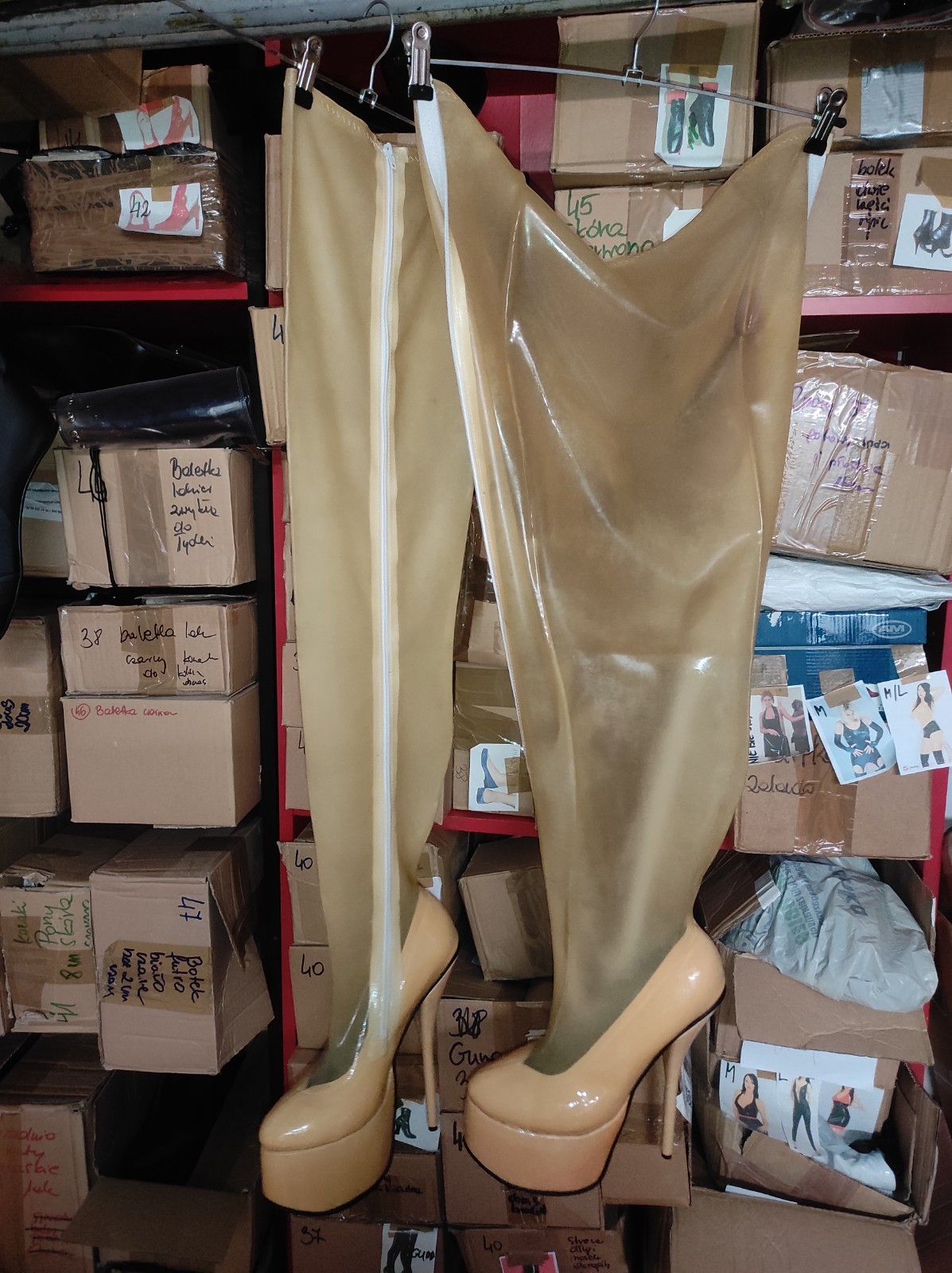Rubber boots over the knee heel 20 cm platform 8 cm 37 38 39 40 41 42 43 44 45 46 47