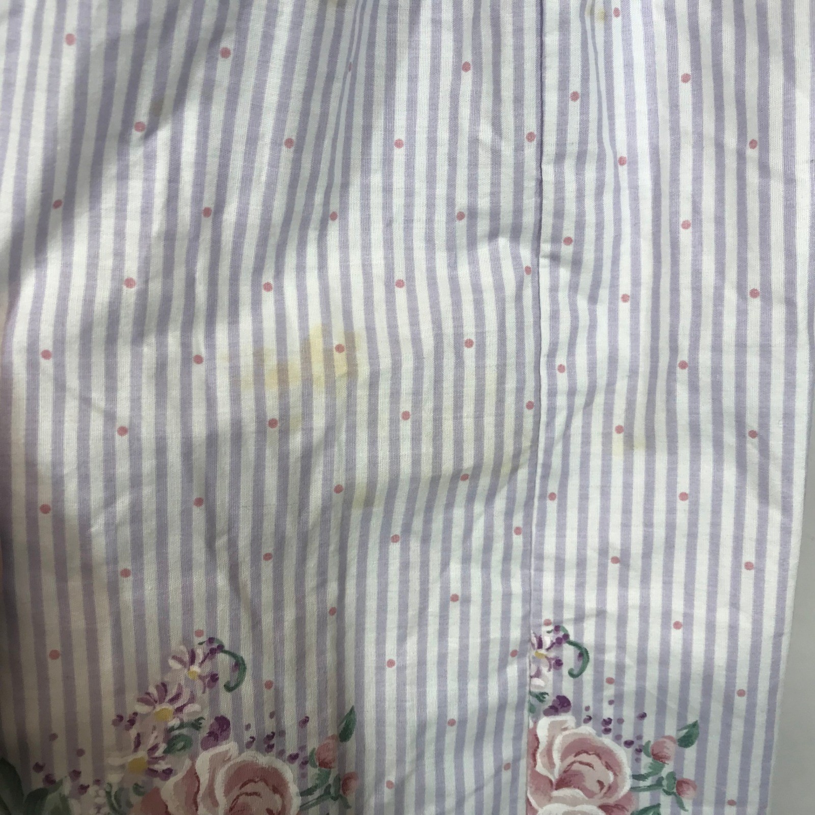 Homemade Kids Girls Vintage Pastel Striped Floral Dress