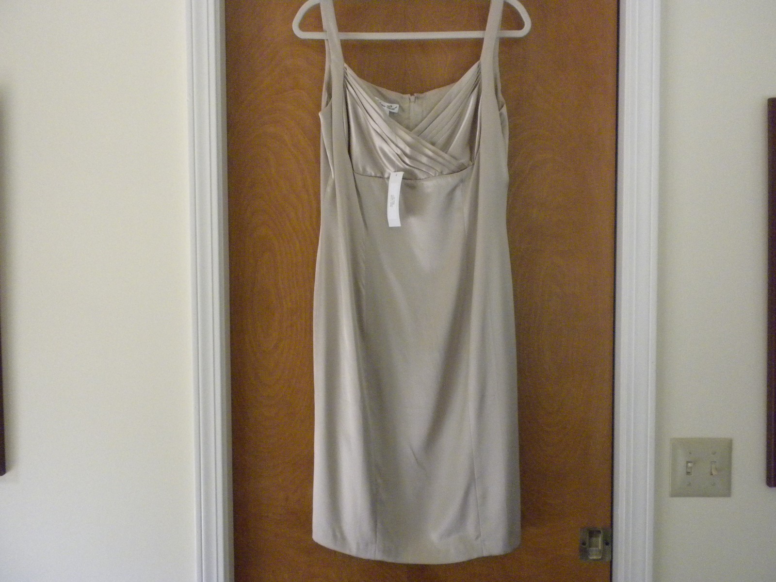 ANTONIO GUAL NWT Champagne Silk Dress Sleeveless Fully lined Size 12 Back Slit B