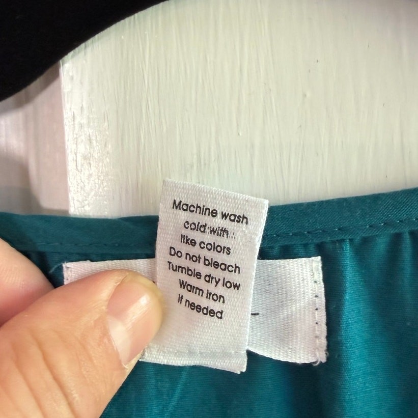 Japna Teal Green Puff Sleeve Tiered Mini Dress V-Neck Size Small EUC