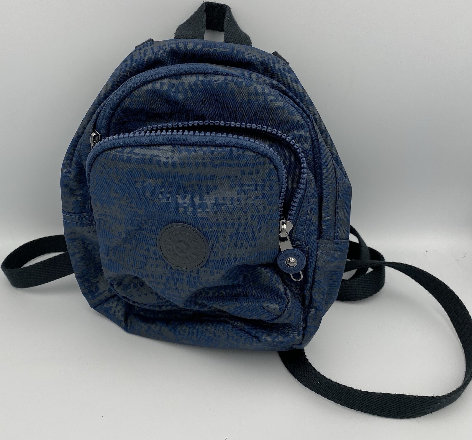 Kipling Lovebug Small Travel Backpack Bag Blue Eclipse Black Strap
