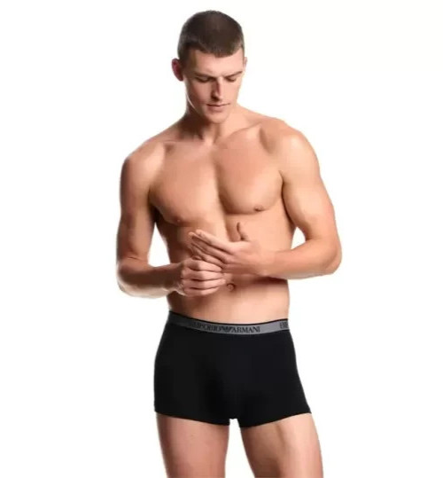 EMPORIO ARMANI LOGO BAND TRUNK Boxer Shorts Cotton Blend New