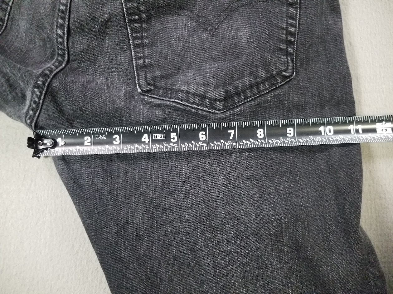 Levis 512 Jeans Men 36×29 Black Slim Tapered Fade Stretch Denim Dark Stonewash