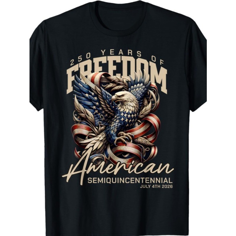 250 Years of American Freedom Eagle Patriotic T-Shirt