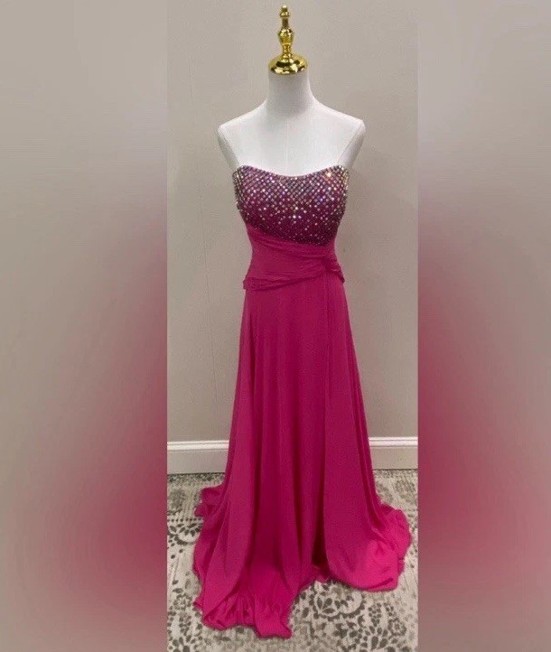 NWT Tony Bowls Strapless Gown Womens Size 12 Pink Prom Evening Formal Dress
