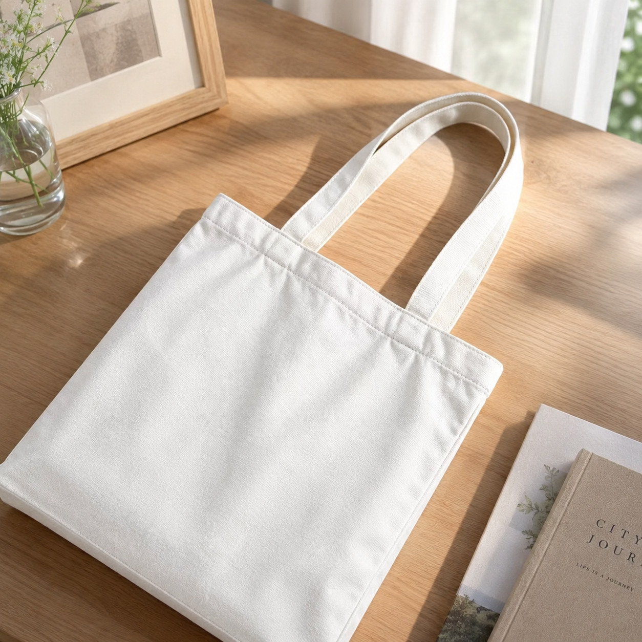 Graduation Cap Typography Canvas Tote Bag, Casual Celebration