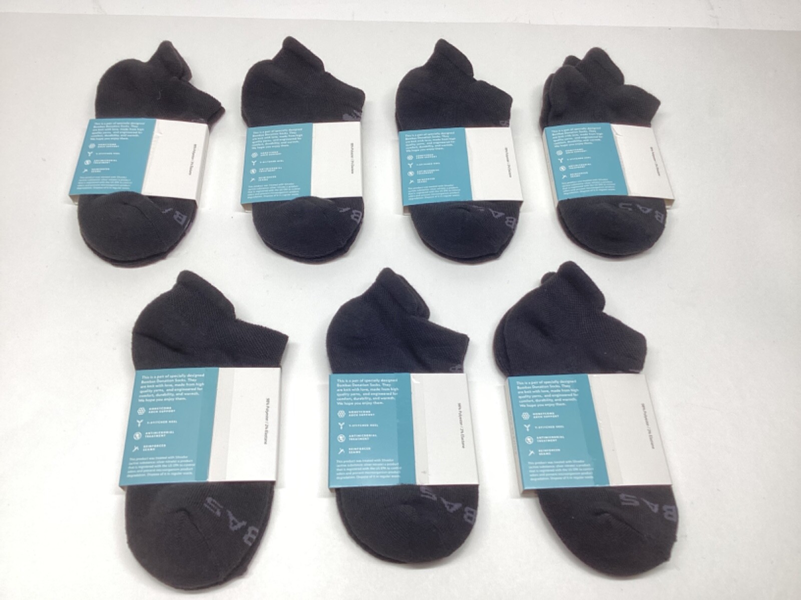 (7 PAIRS) BOMBAS Socks Womens Size SMALL Ankle Arch Support -NEW-