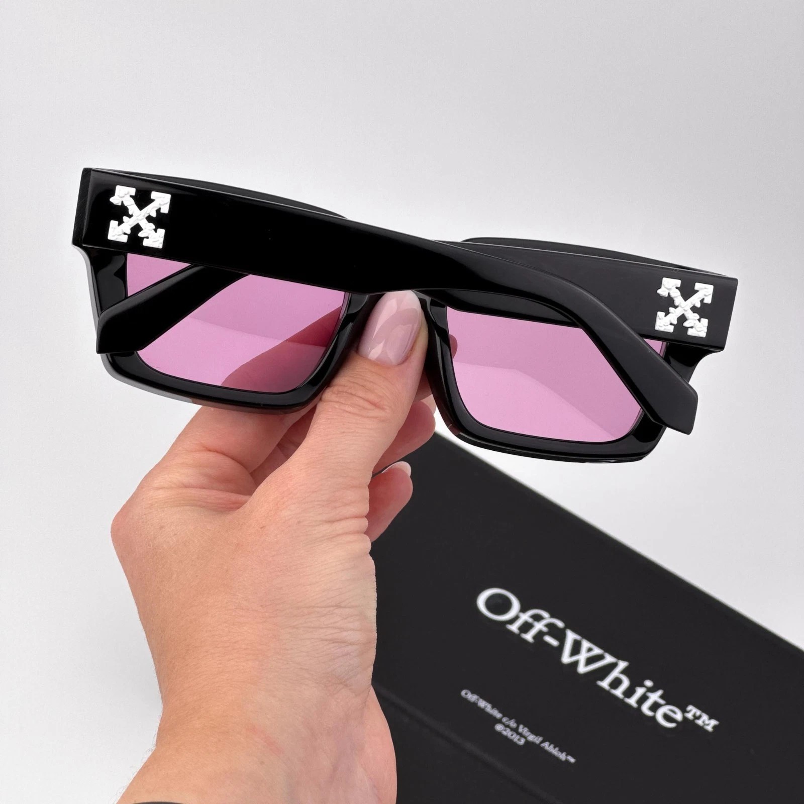 Off-White Men Sunglasses Black Pink Square OERI008 VIRGIL 1030 NEW AUTHENTIC
