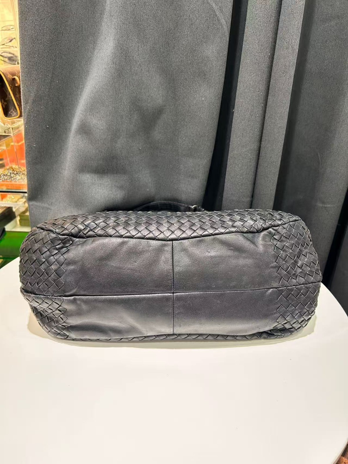 Authentic Bottega Veneta Black Intrecciato Large Hobo Shoulder Bag Italy