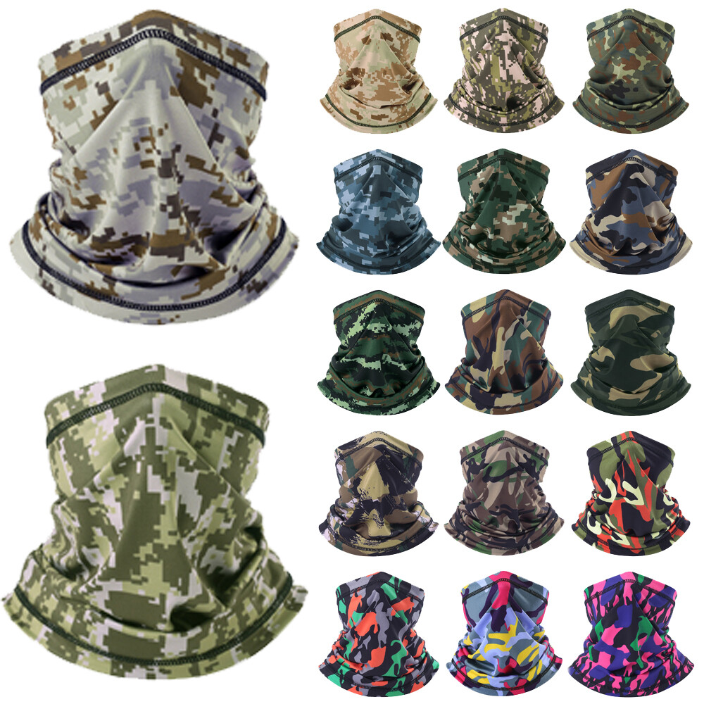 Tactical Balaclava Camo Neck Gaiter Face Mask Scarf Breathable Bandana Cover US