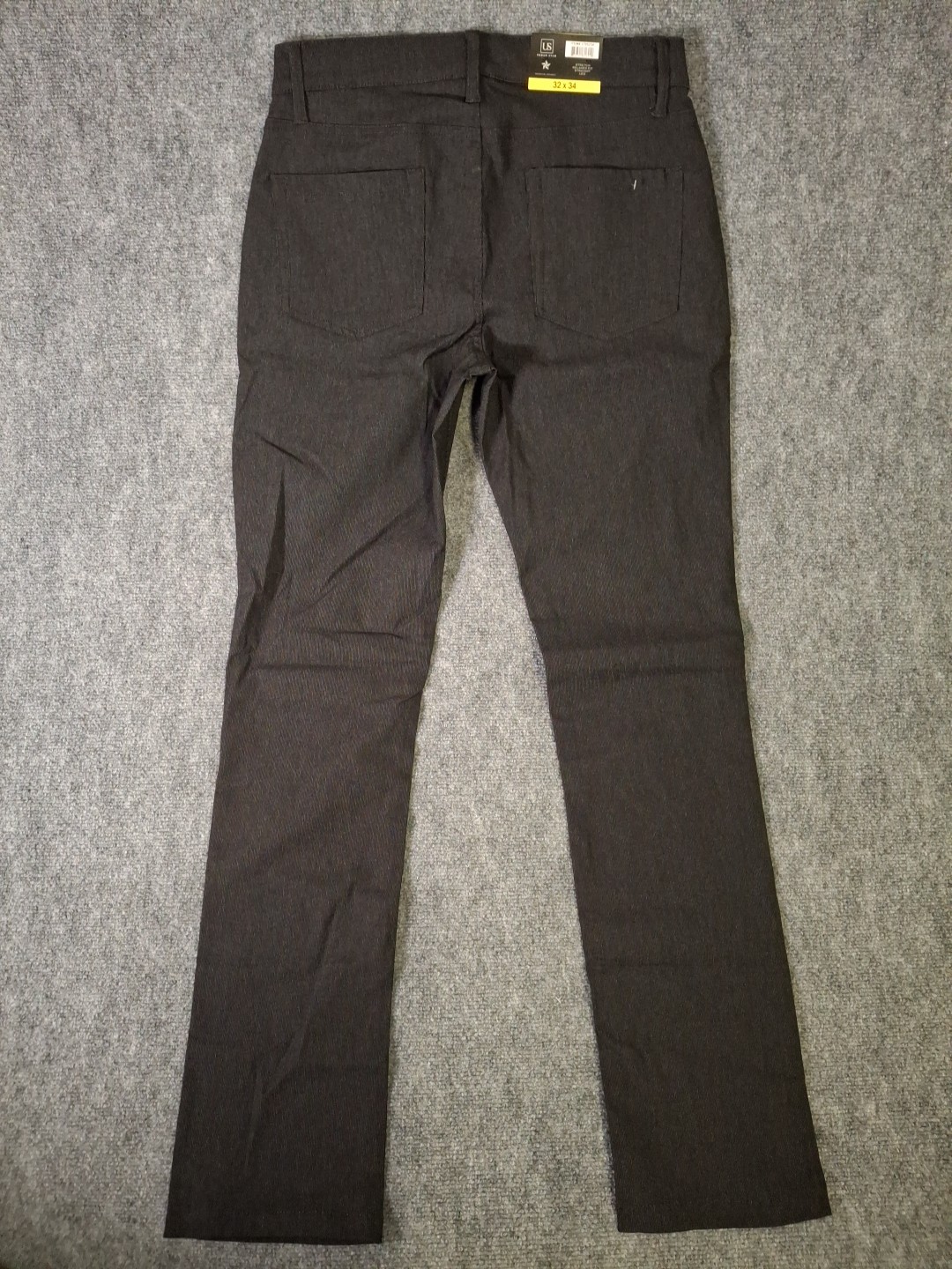 Urban Star Men’s Stretch Relaxed Fit Straight Leg Pants, Black, Size 32×34, New