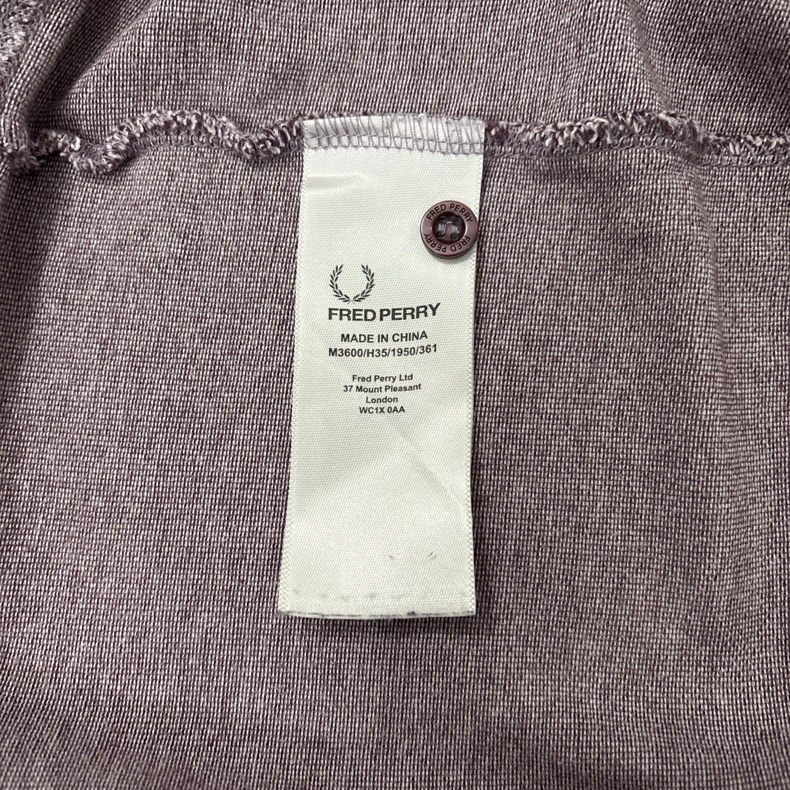 Fred Perry M3600 Mens Medium Twin Tipped Polo Shirt Burgundy Navy Short Sleeve