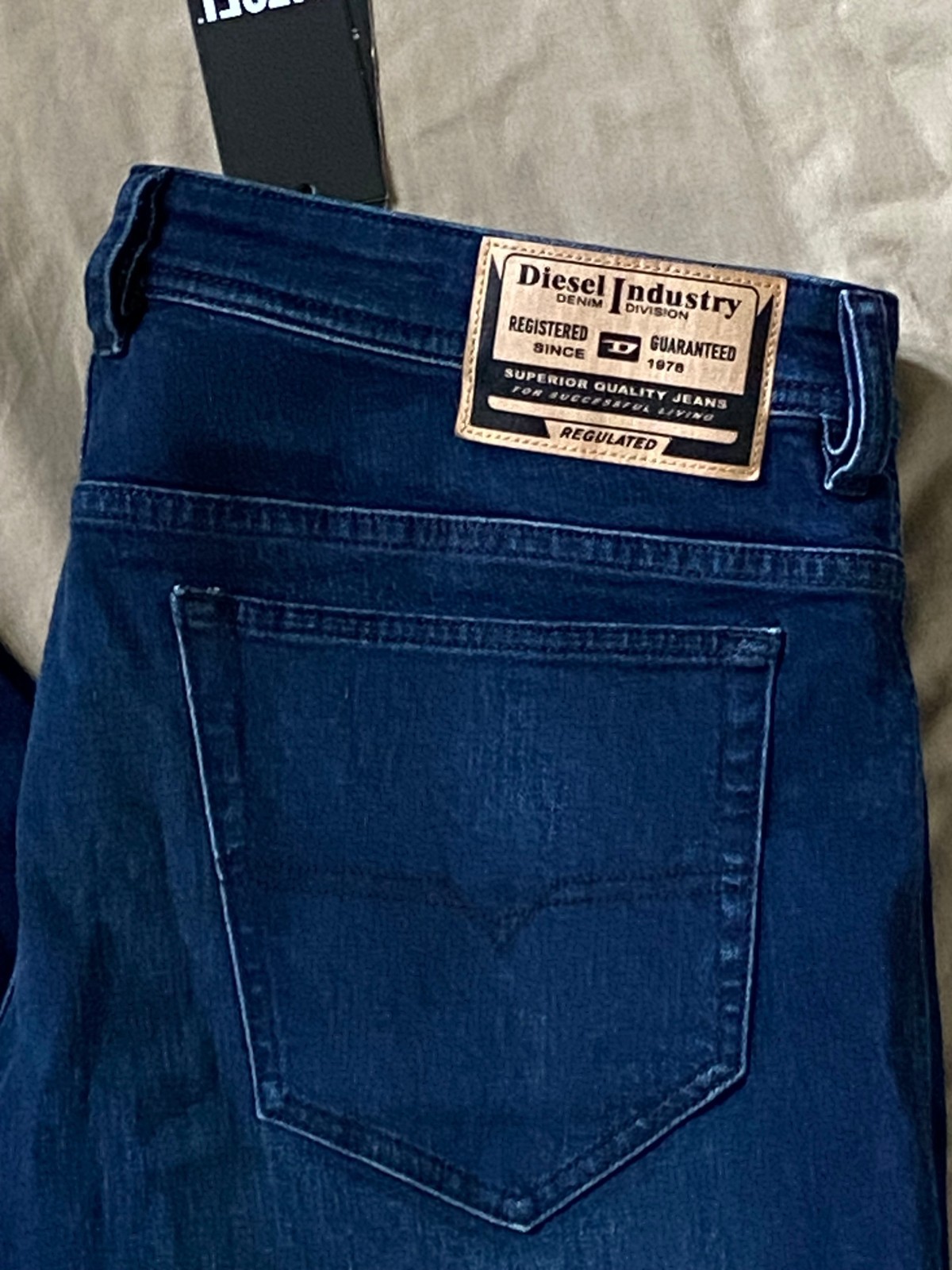 $ 195 NEW ! Men’s Diesel Thommer-R Slim 38 x 32 Blue Denim Zip Jeans Italy
