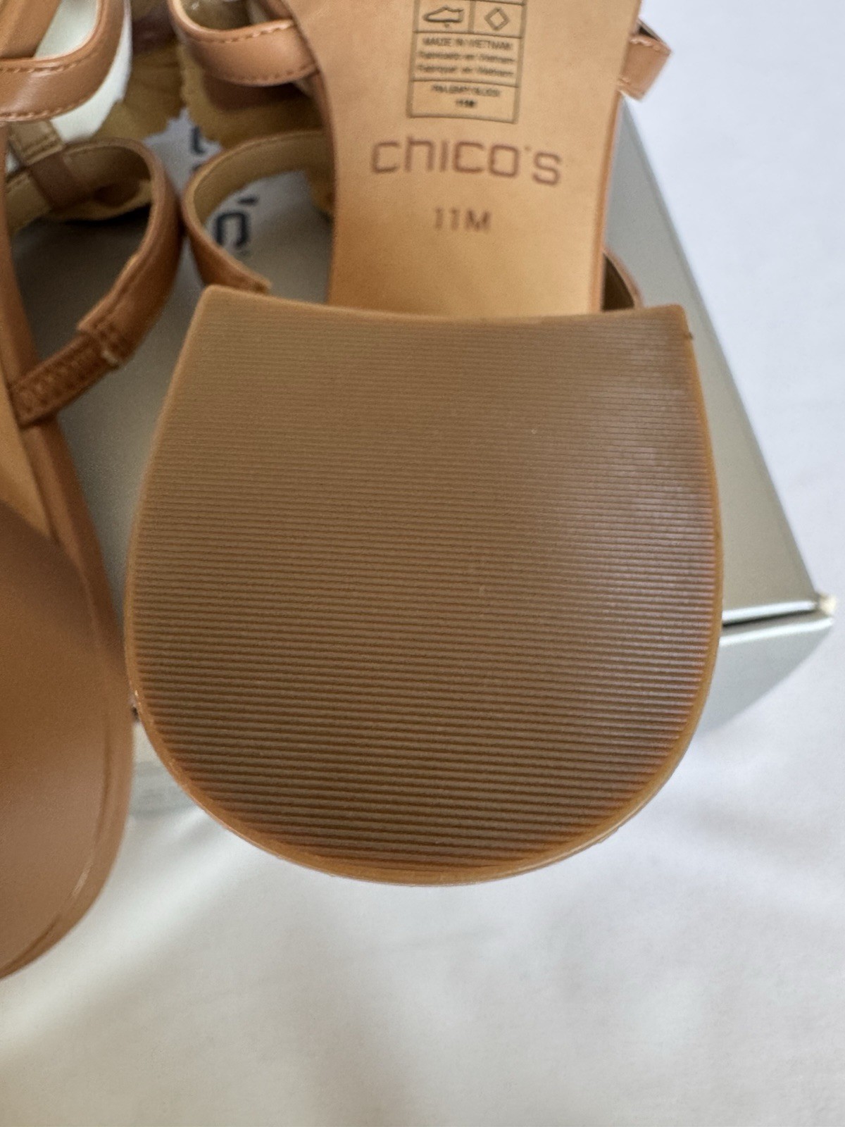 Chico’s Women’s Brown Slide Sandals Slip-On Flower Accent US 11 M Casual