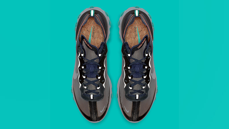 Nike React Element 87 size 7.5. Neptune Green Navy Grey Teal. AQ1090-005.
