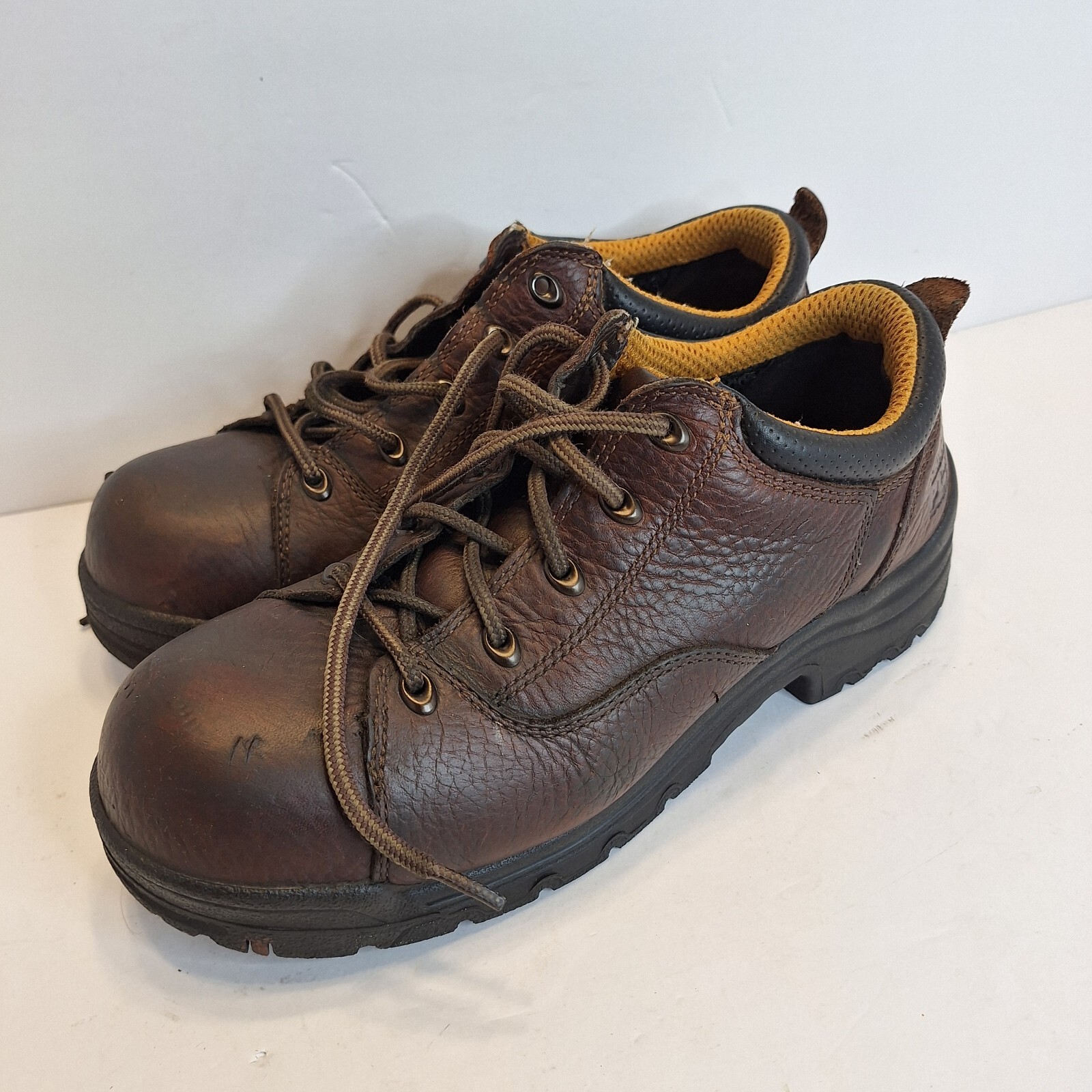 Timberland Womens 11m Pro Titan Alloy Toe Work Shoes Brown Leather Boots 63189