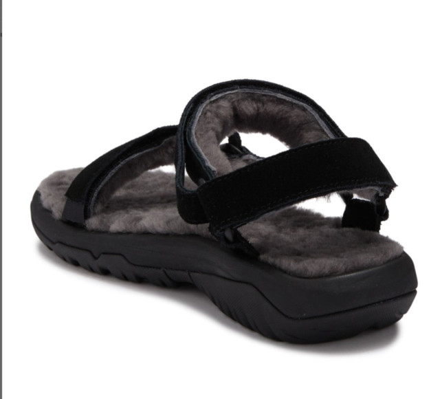 NEW MEN’S TEVA HURRICANE SHEARLING BLACK SANDALS US 8, 9, 10, 11, 12, 13