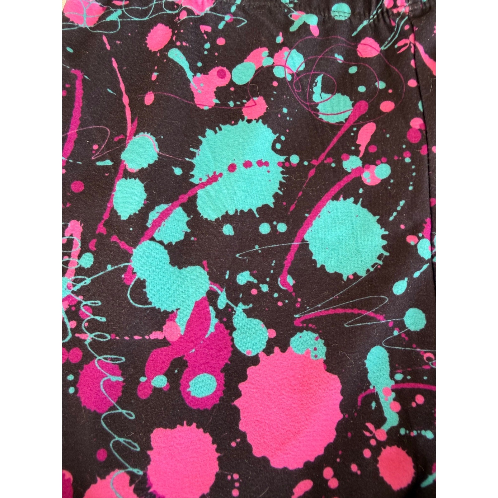 Y2K Retro Sissycos NWT Black Artistic Splash 80s 90s Funky Graffiti Leggings S