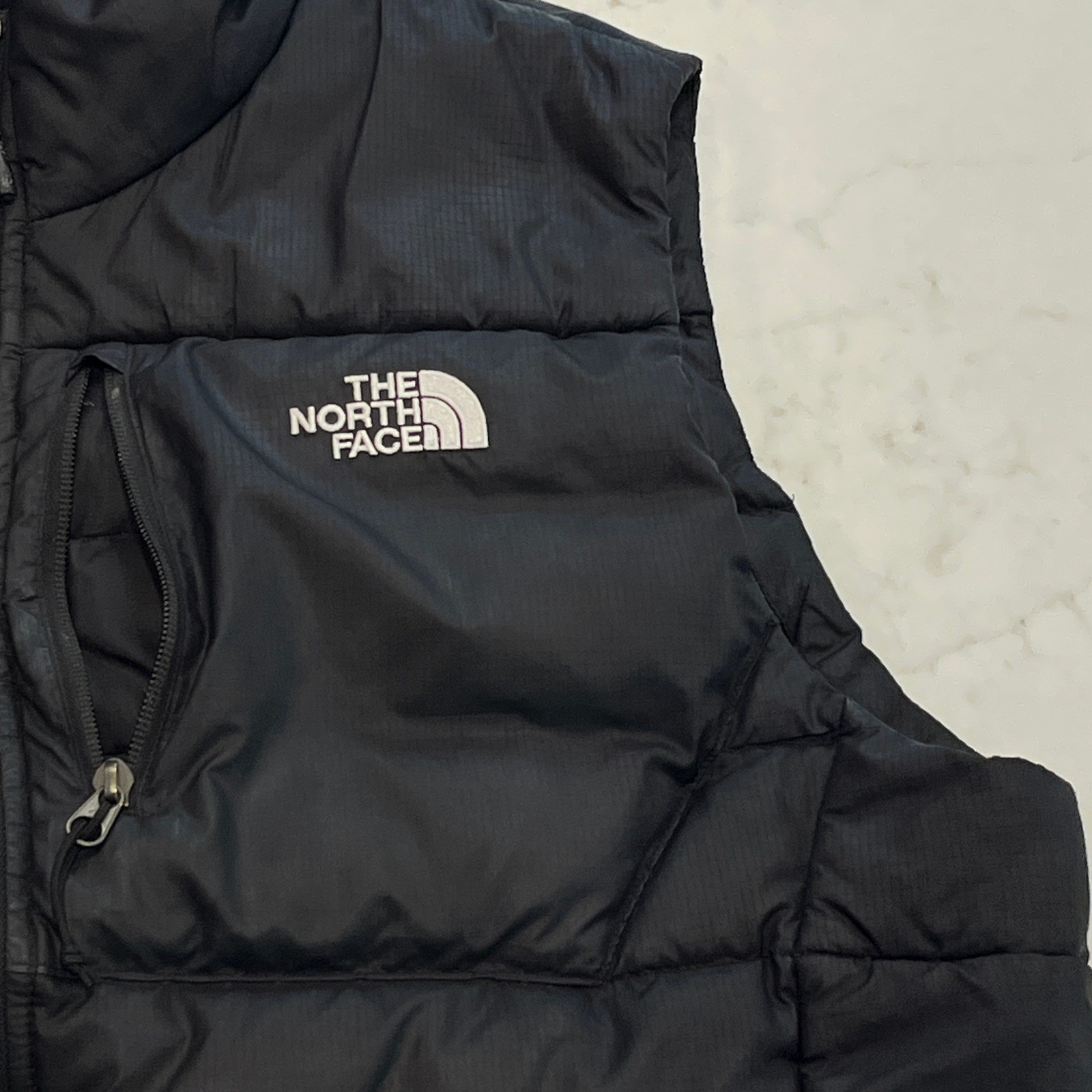 North Face 550 Down Puffer Vest Black Mens Large Gorpcore Outdoor Hiking Travel