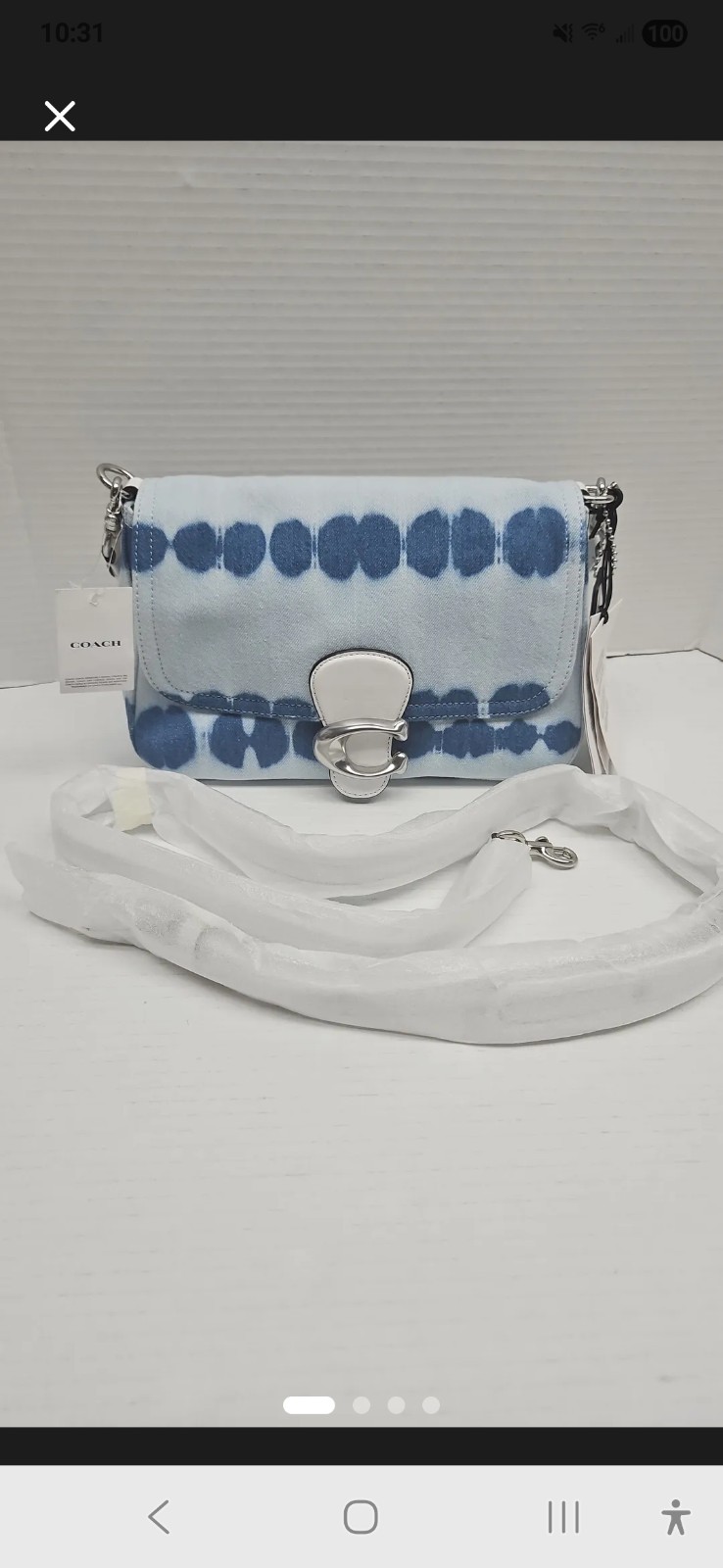 Coach Soft Tabby *RARE* Tie Dye Denim, NWT, Blue/White, Silver Hardware