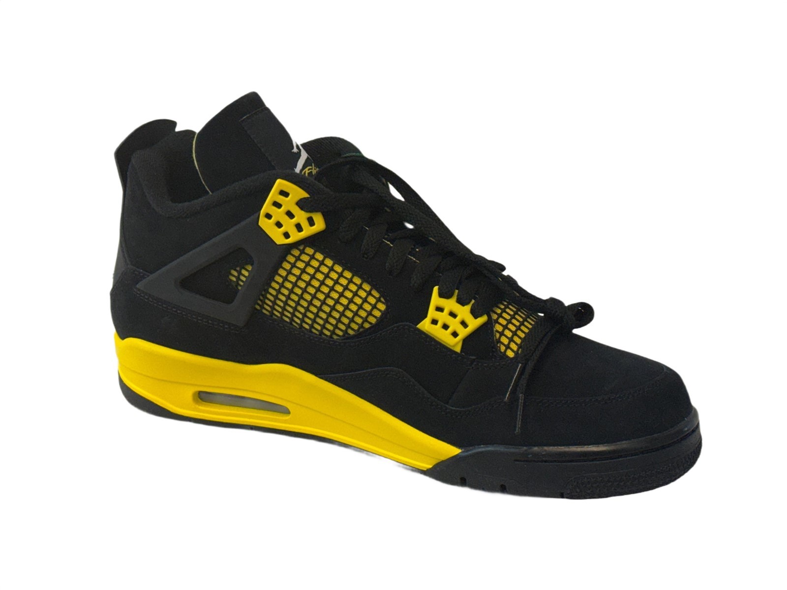 Nike Air Jordan Men’s 4 Retro Thunder Black Tour Yellow 12.5 (DH6927-017) NEW