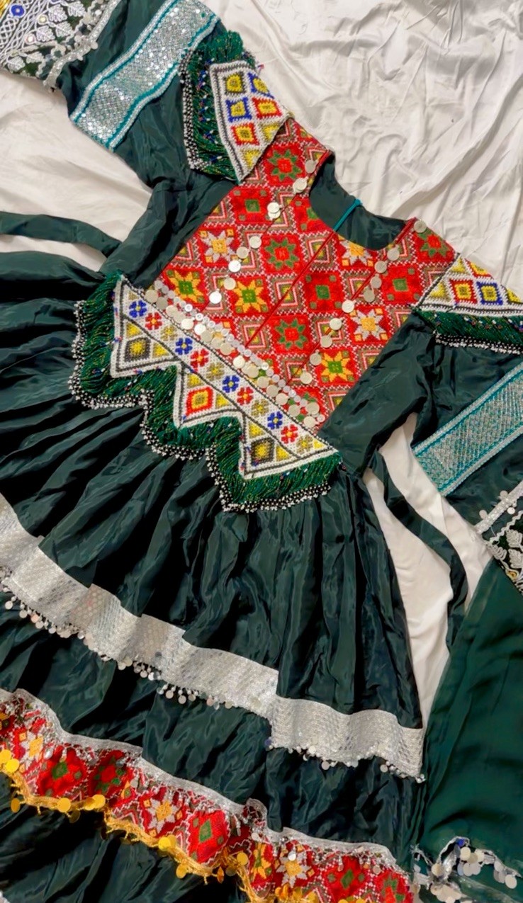 Handmade Women’s Cotton Traditional Dress Multi-Color Embroidered Size M&L