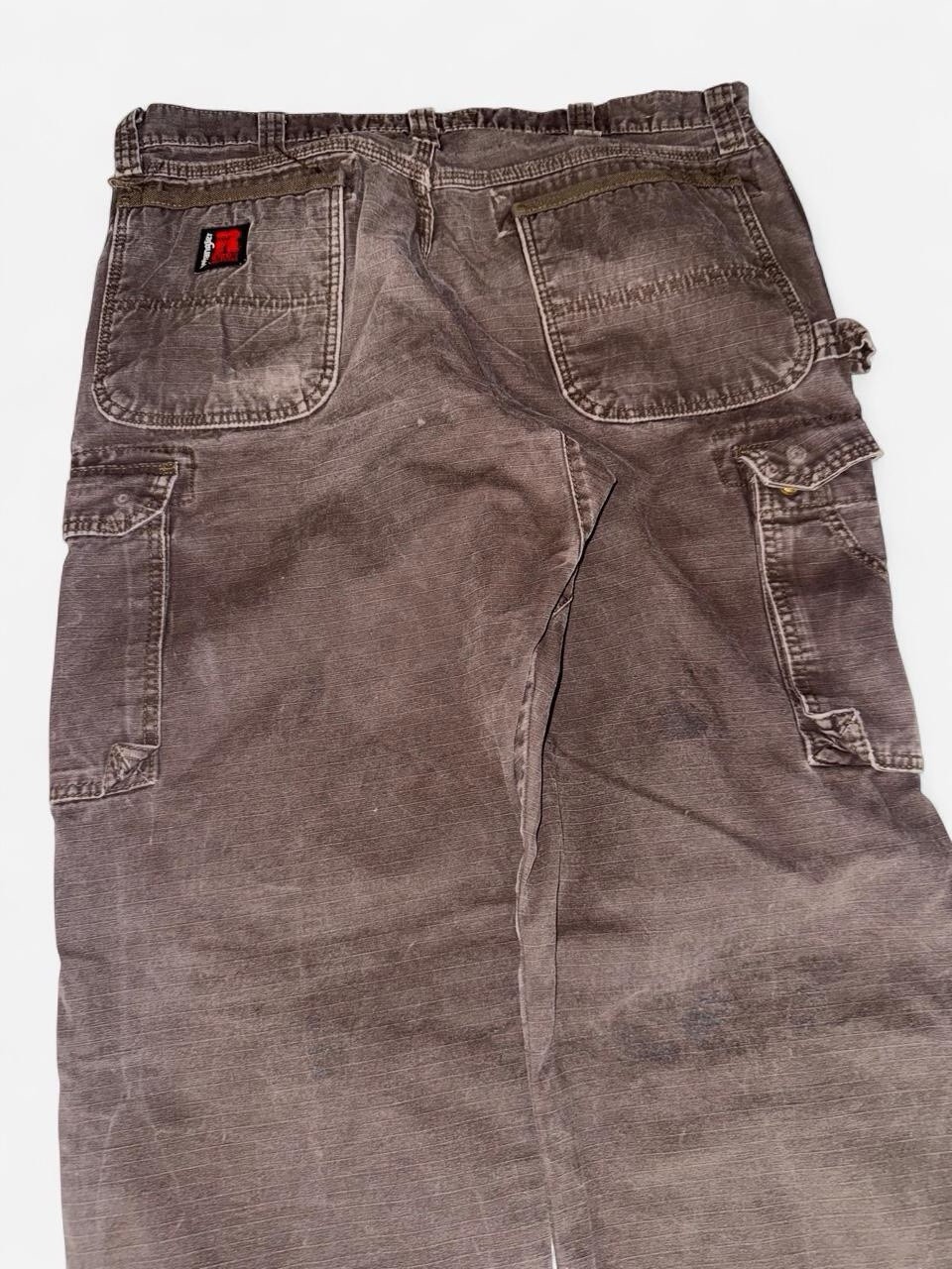 Wrangler Riggs Workwear Men’s Brown Canvas Cotton Cargo Work Pants 38×32 3W060DB