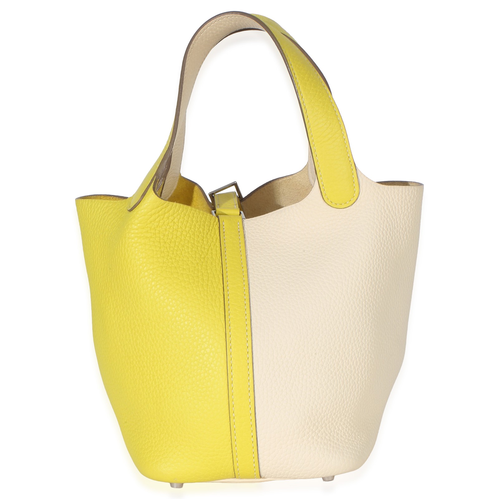 Hermès Bi-Color Lime Nata Picotin Lock 18 PHW