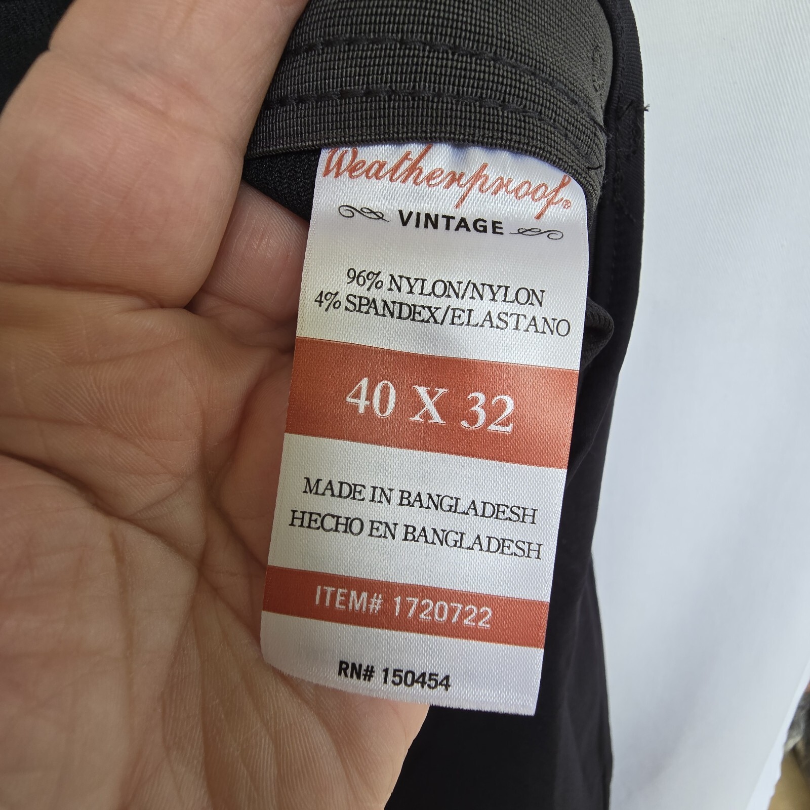 Weatherproof Vintage Men’s 40×32 Tech Pants Black NWT