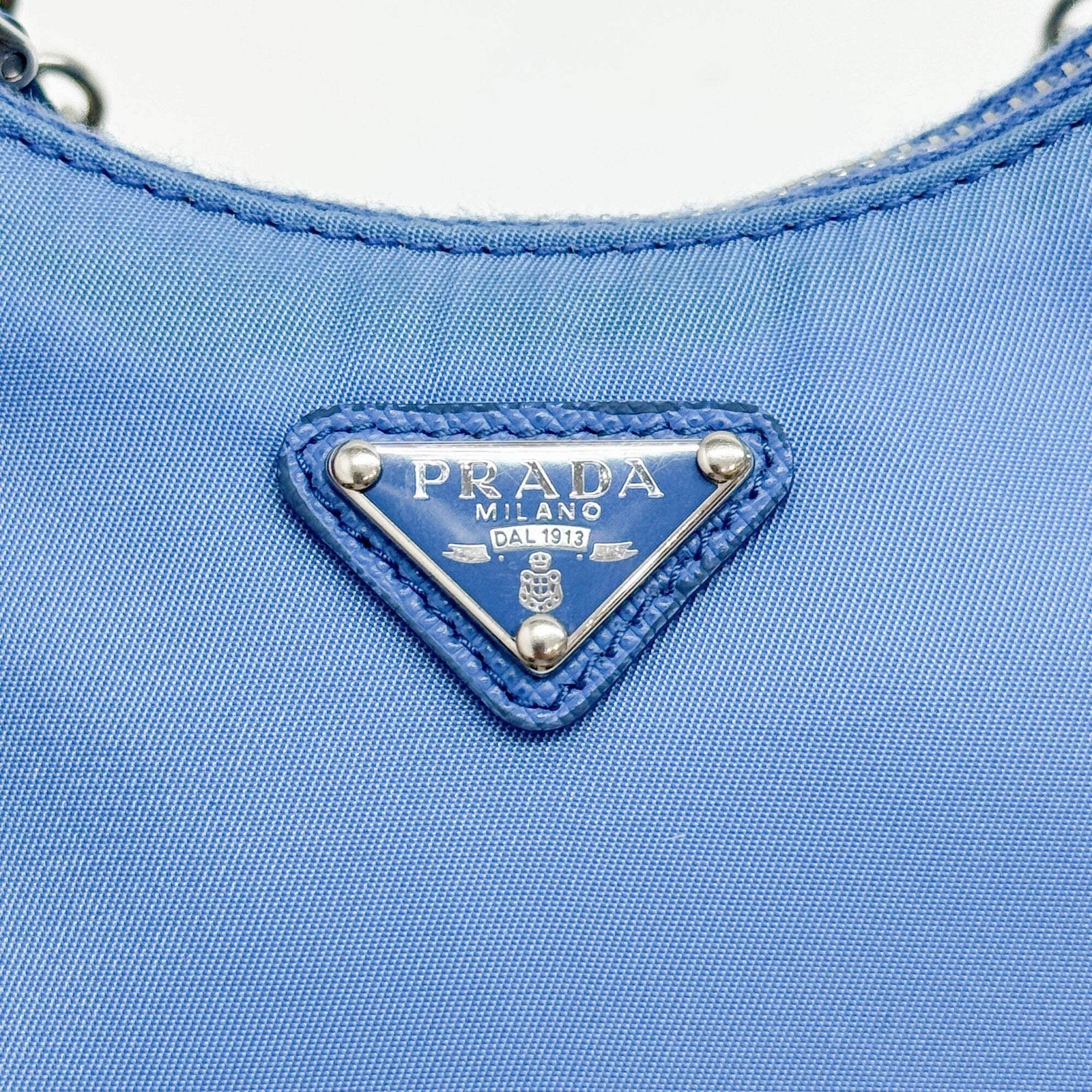 PRADA Mini Re-Edition 2005 Re-Nylon Blue Nylon Hand Bag