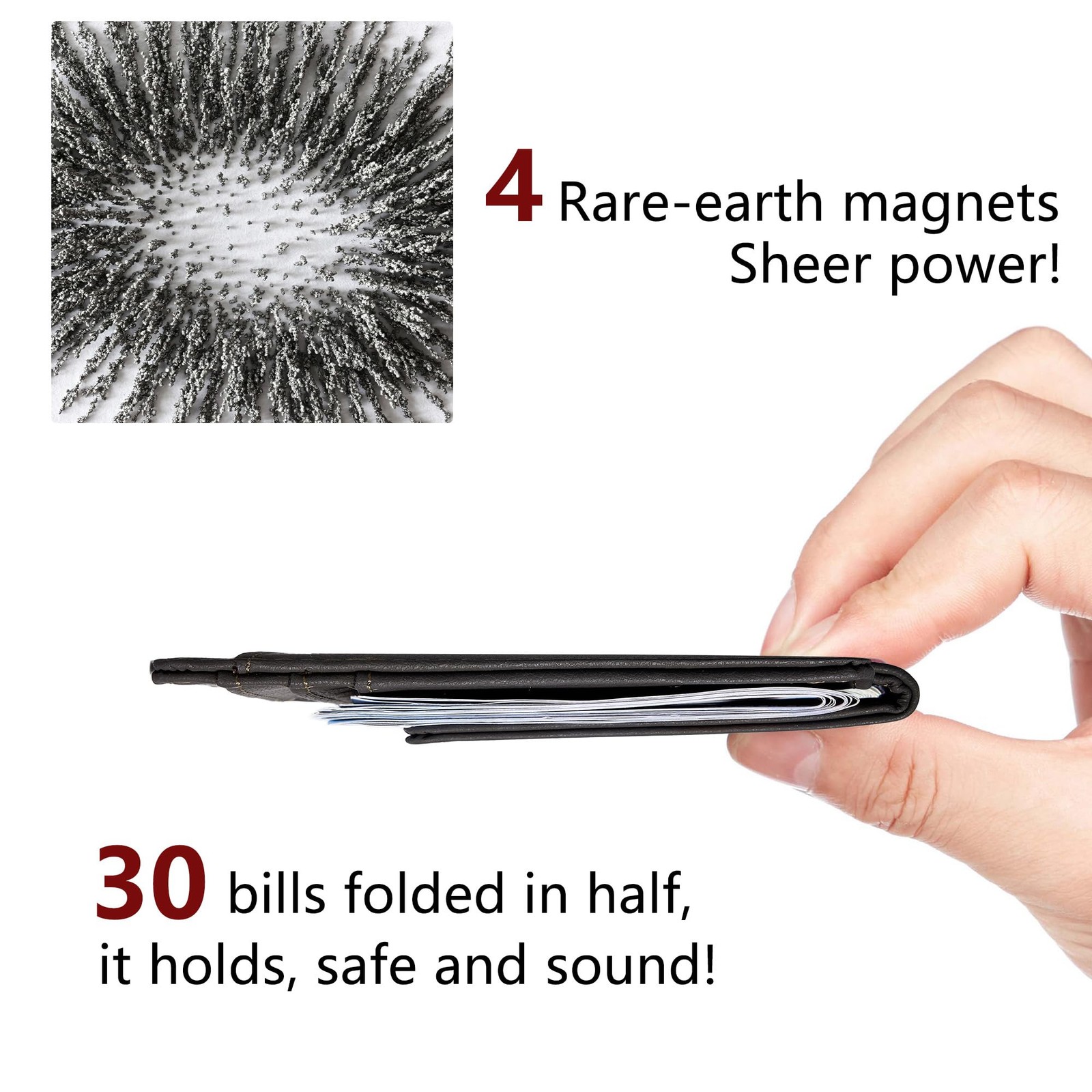 Slim RFID Wallet Mens Money Clip Minimalist Credit Card Holder