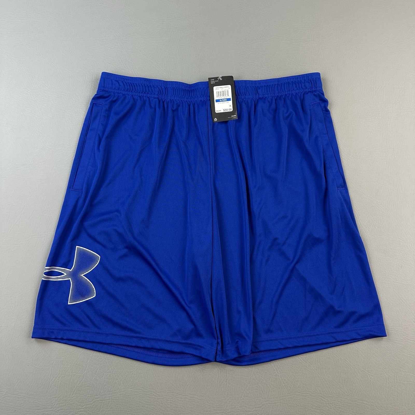 Under Armour Tech Graphic Shorts Mens XL Blue UA Logo Atheltic Drawstring NWT