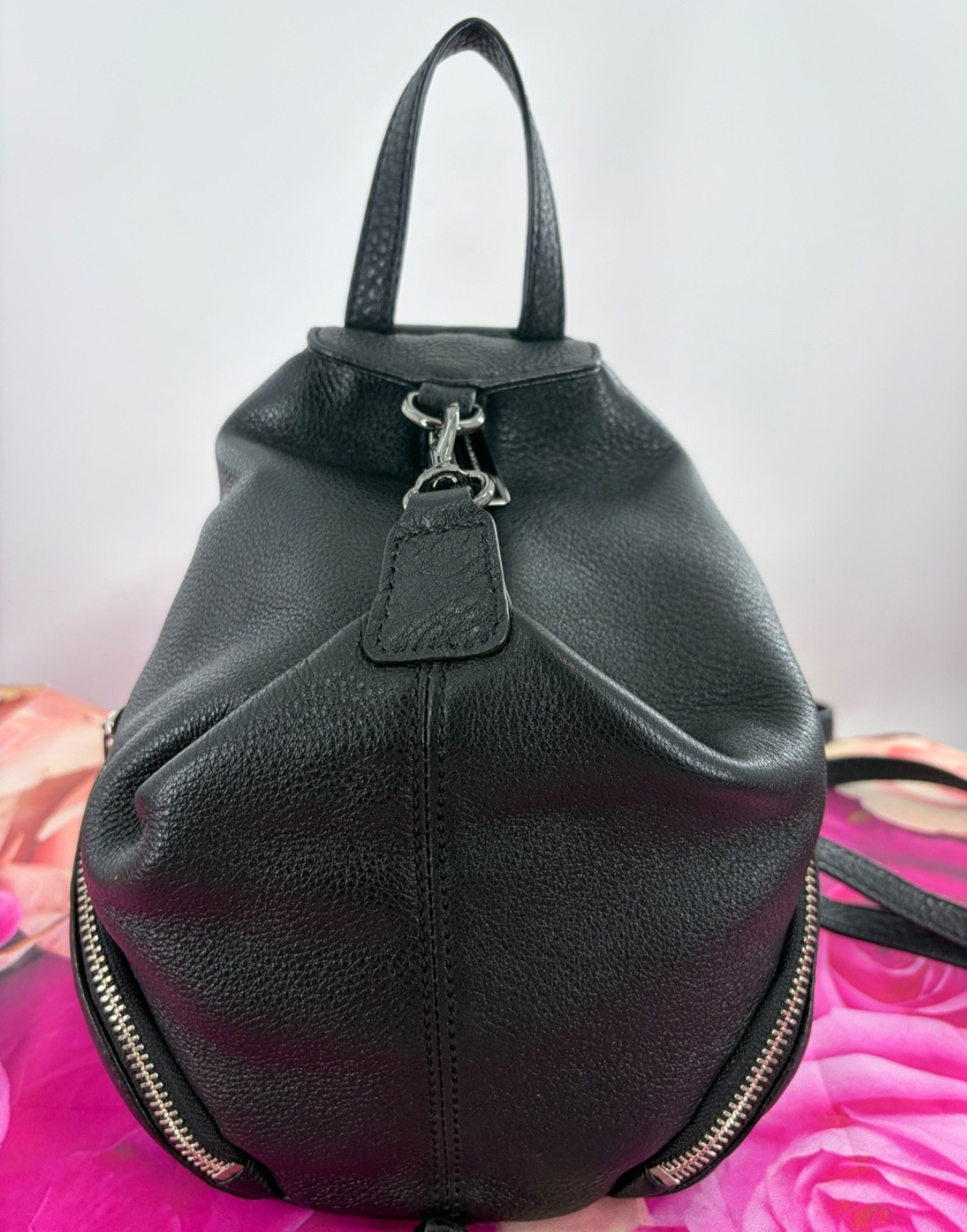 Rebecca Minkoff Pre-loved Julian Convertible 100% Leather Small Black Backpack