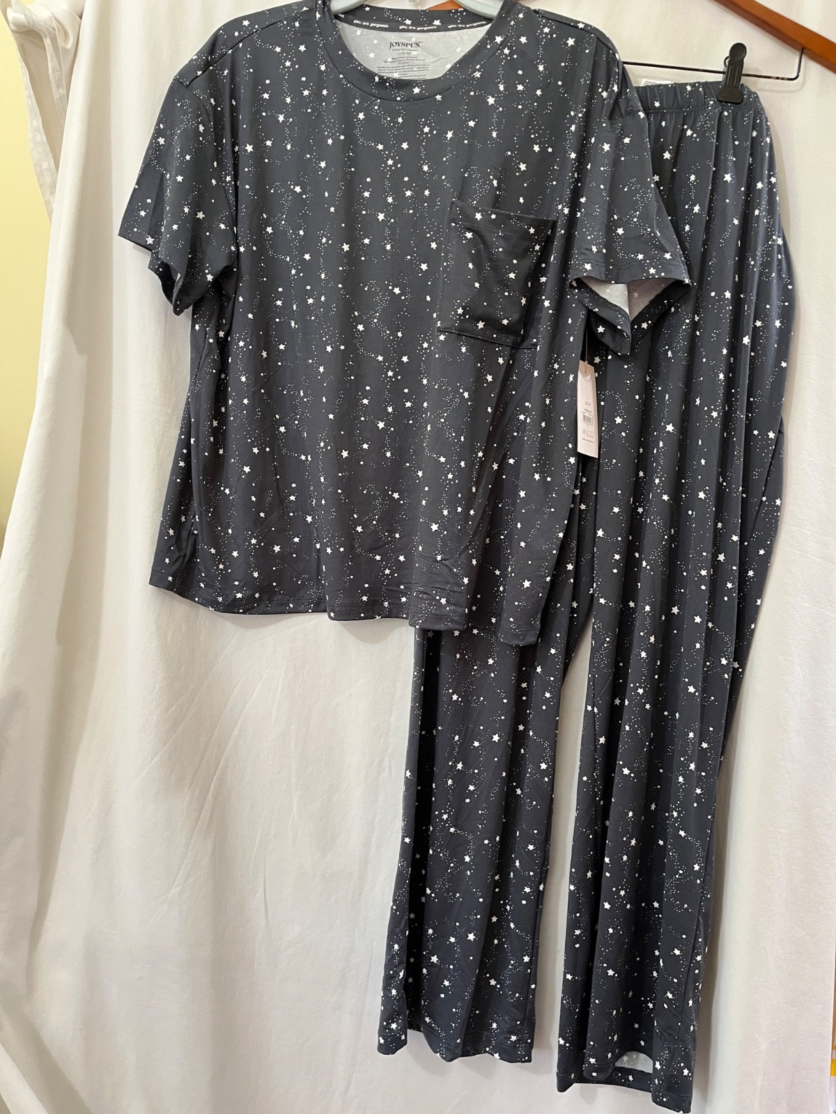 New Joyspun Womens Stars Pants Pajama set Charcoal many sizes
