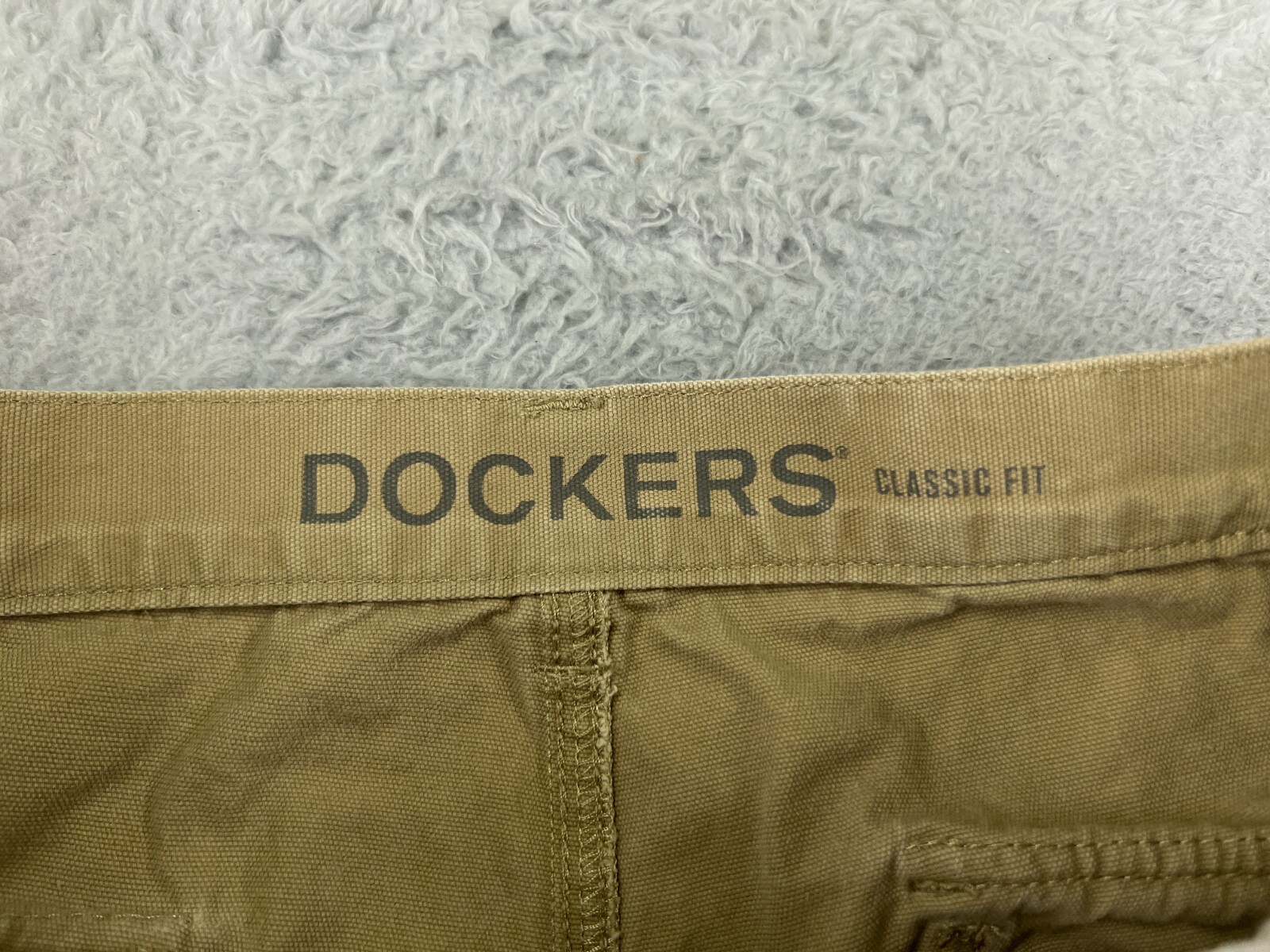 Dockers Pants Mens 38 Beige Cargo Pockets 100% Cotton DUCK Camping Outdoor