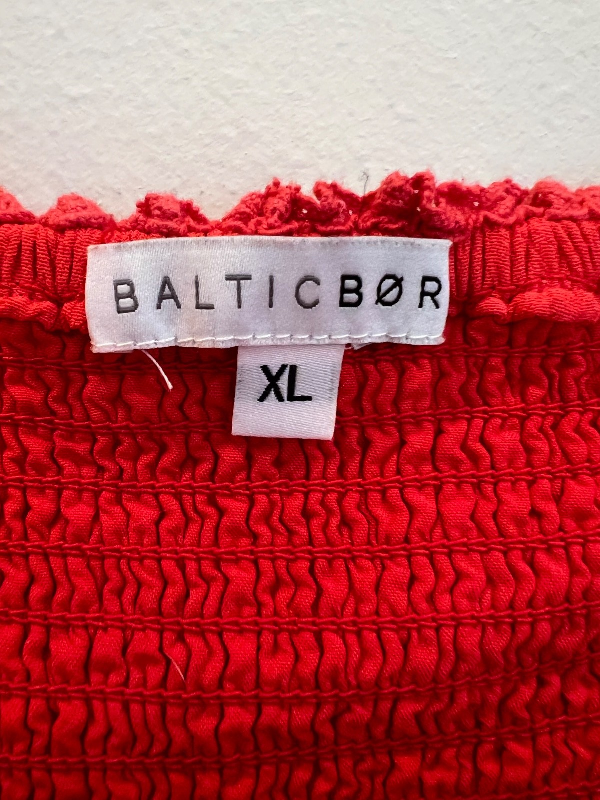 Baltic Born Dress Extra Large Ilona Cherry Red Maxi Puff Sleeve Tiered Lined