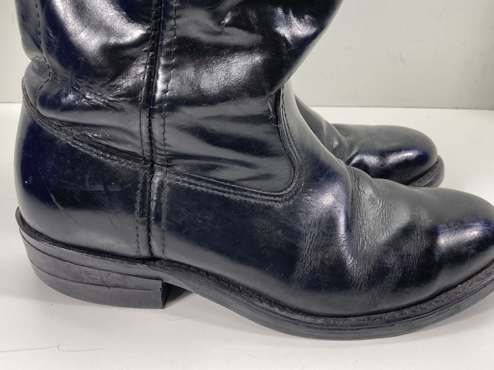 Iron Age Steel Toe Safety Roper Boots Men Size 9 EE Wide Black Leather Western