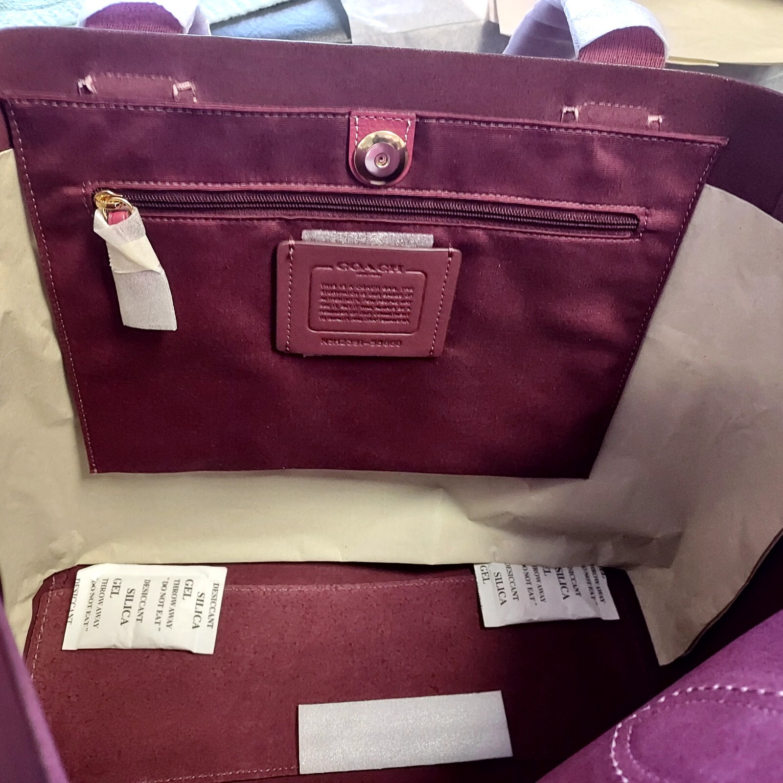 Coach 58660 Derby Tote Rouge Pink Pebbled Leather New