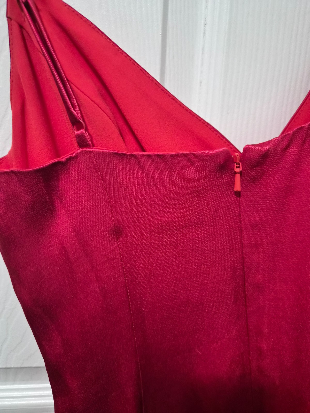 bardot red dress sexy high side slit