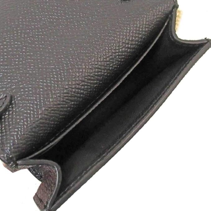 NWT NEW Coach Mini Leather Wallet On a Chain Black C0059