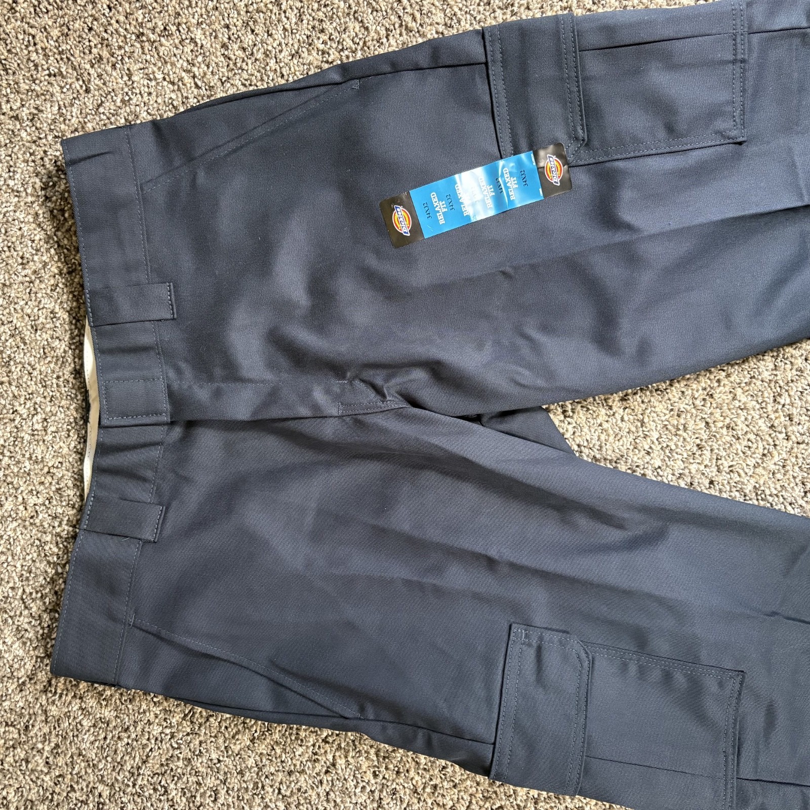 Dickies Men’s Relaxed Fit Straight Leg Cargo Work Pant Navy new 34×32